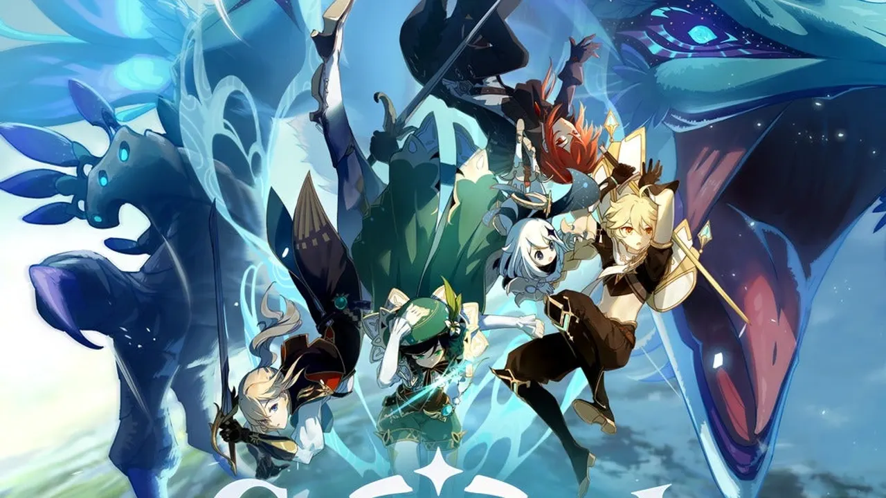 Genshin Impact traveler casting an elemental skill in a bright open world