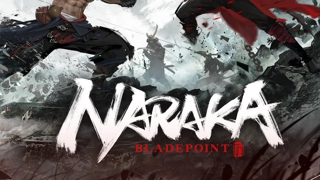 Naraka Bladepoint hero grappling across a floating island